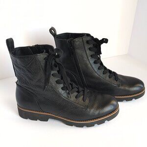 VIONIC - Lani Combat Boot Lace-up - Black Leather Women's Size 8 NEW